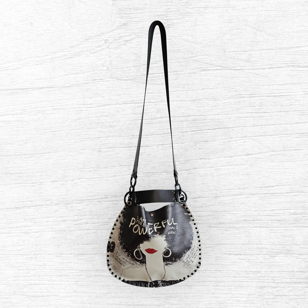 Medium X-Body | POWERFUL REBEL B+W Red Lips – Rebellion Bags